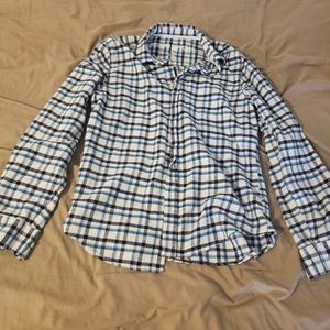 Mossimo Supply White/Navy Blue Plaid